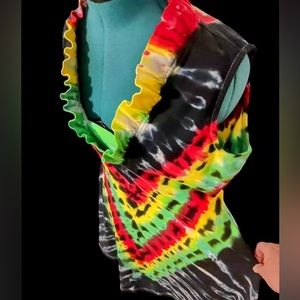 Tie Dye Dress Ladies Medium Rasta Colors